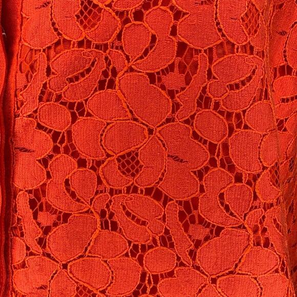 NWT J. Crew Orange Lace Front Button Henley Tank Womens Sz S - Picture 2 of 7